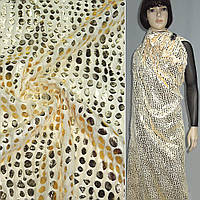 Хутро штучне персикове з золотим штампом краплі ш.150