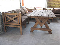 Стол Эмине 2,2м деревянный стол для дачи Эмине, уличный стол, стол из сосны, деревянный стол