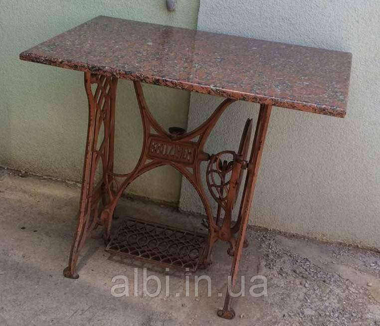 Кофейный столик чугунный со столешницей из натурального камня - фото 5 - id-p678574475