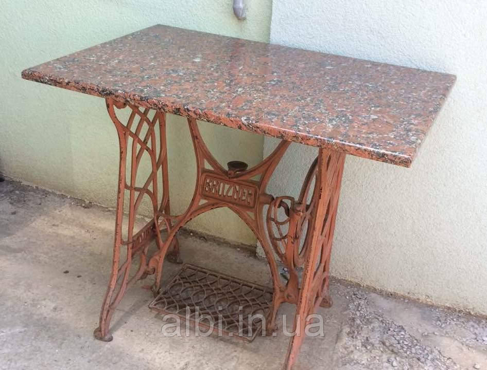 Кофейный столик чугунный со столешницей из натурального камня - фото 7 - id-p678574475