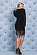 Плаття велюрове з гіпюром чорне, фото 3