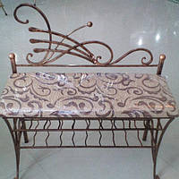 Банкетка - диван художественая ковка, полка для обуви, кованая банкетка, кованый пуф, банкетка из металла
