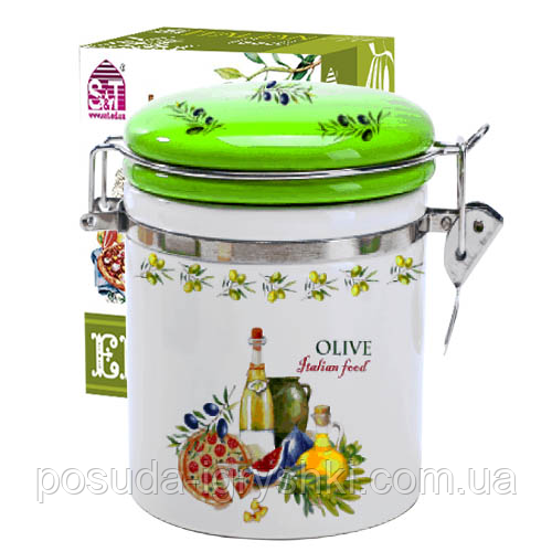 631-13 Ємність для сипучих продуктів 1,2 л. "Італійські страви" (d-10см, h-16)