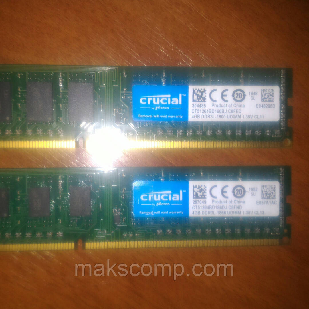 Crucial 4GB DDR3L-1866U 1.35V(CT51264BD186DJ)