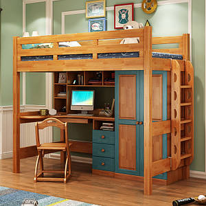 Кімната Premium 8 бук (ліжко-горище + шафа + стіл з тумбою та полицями) TM Mobler