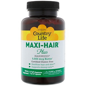 Country Life, Maxi Hair Plus, 120 рослинних капсул