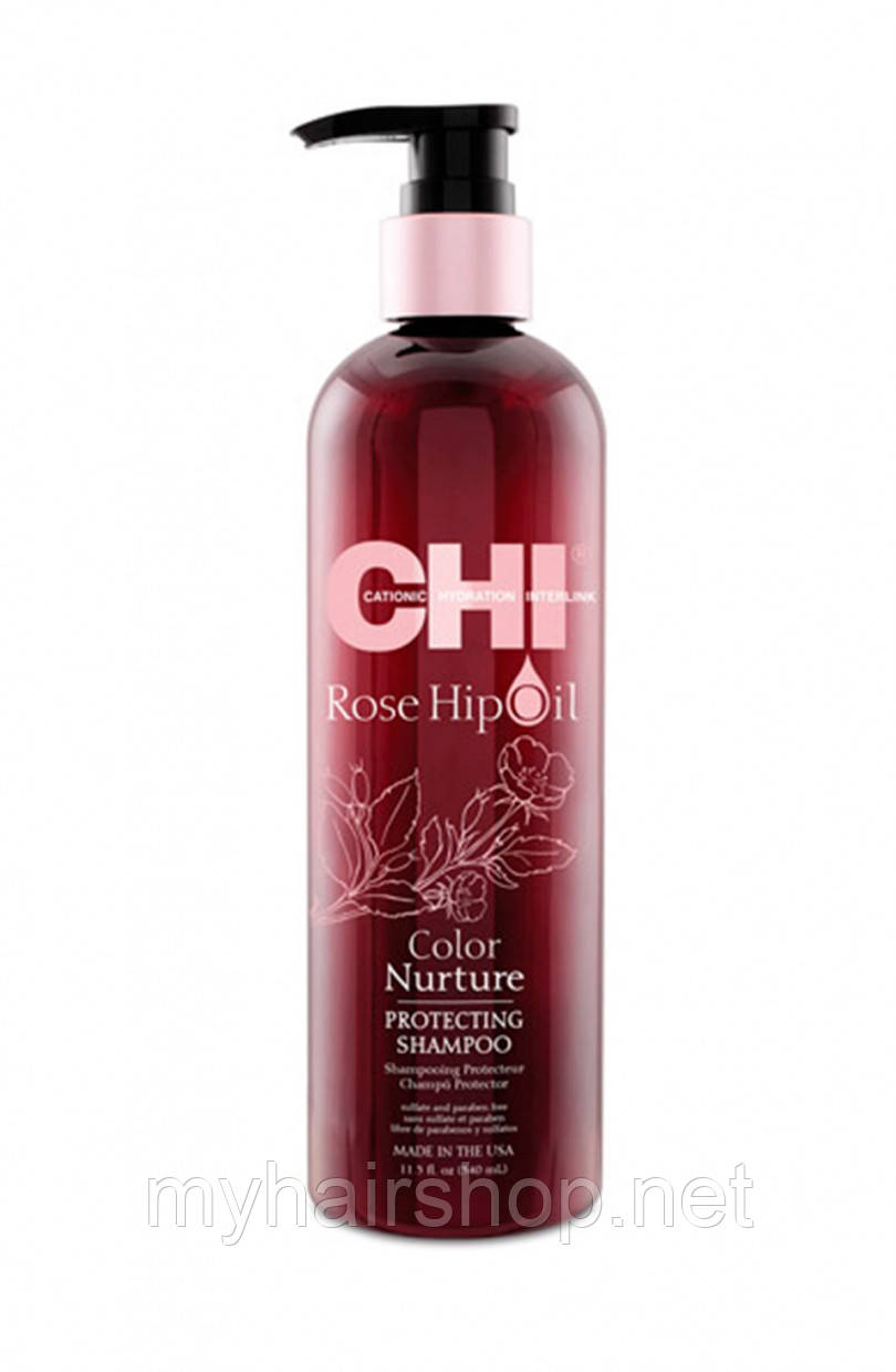 Шампунь для фарбованого волосся CHI Rose Hip Oil protecting shampoo 739 мл