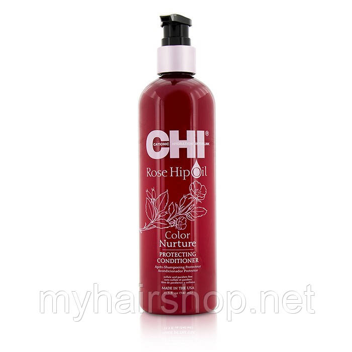 Кондиціонер для фарбованого волосся CHI Rose Hip Oil Color Nurture Protecting Conditioner 340 мл, фото 1
