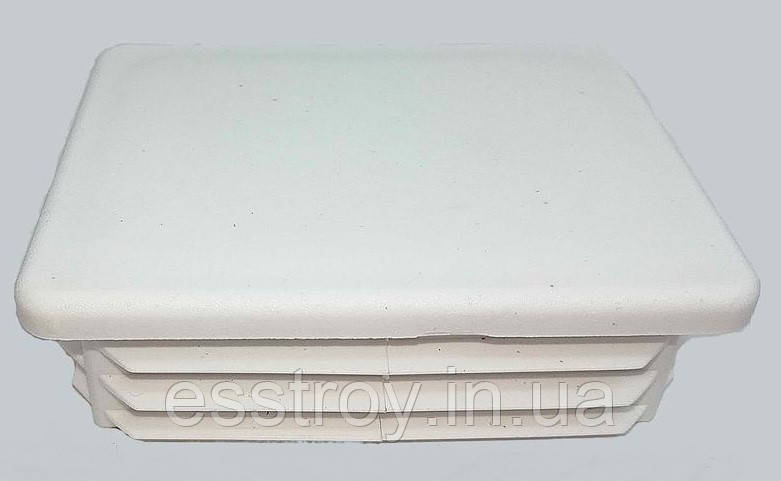 Заглушка профільної труби плоска 60*80 Біла