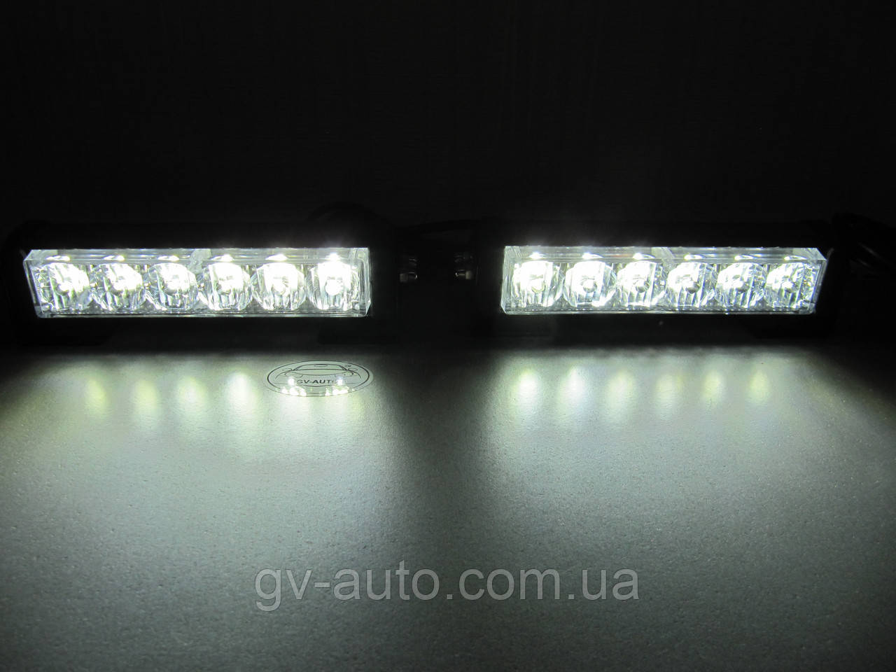 Стробоскопи LED S5-6 12В. білі з ДХО.