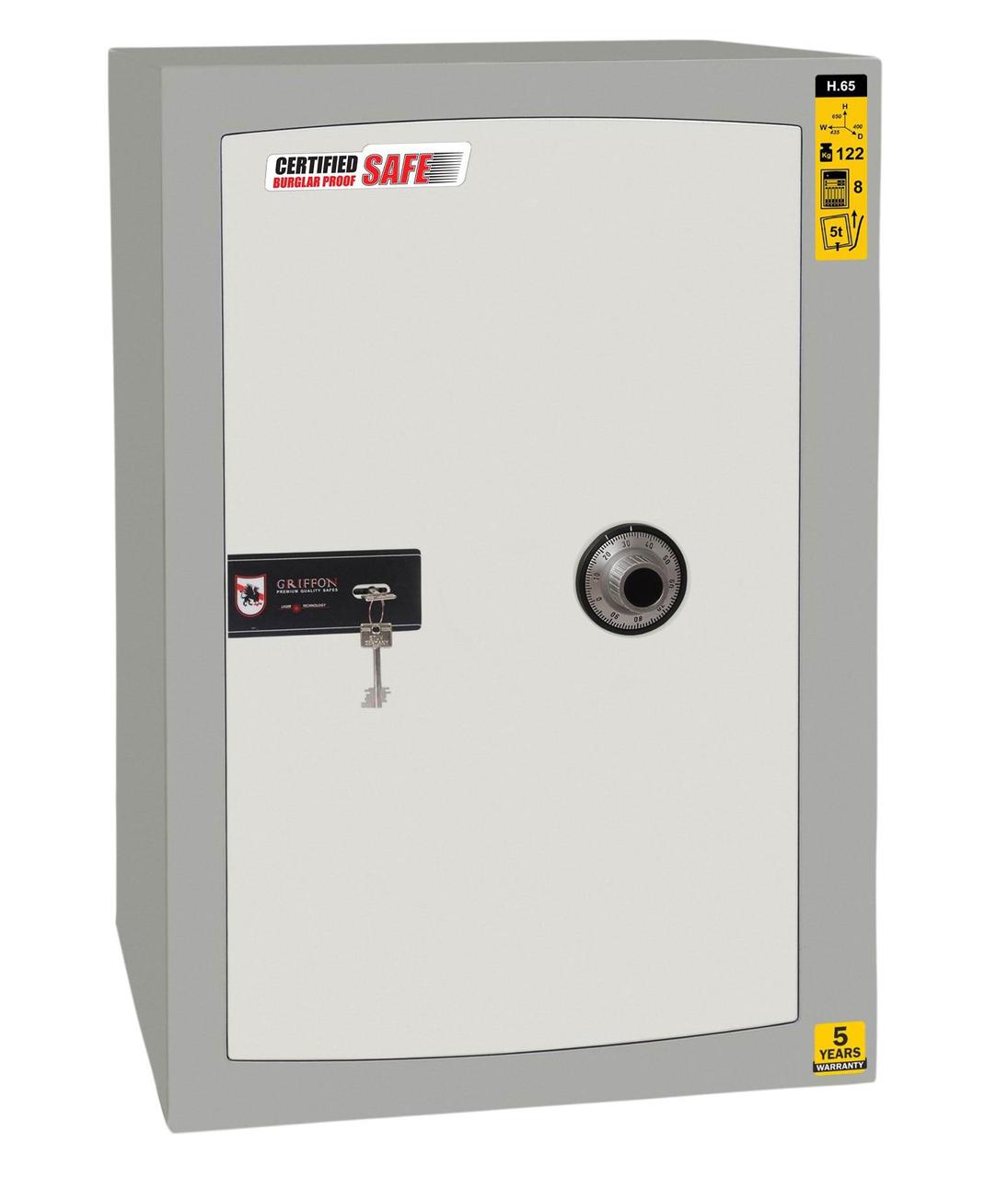 Сейф зламостійкій для дому та офісу Griffon H. 50.КС 500(в)х435(ш)х400(гл). Електронний кодовий та ключовий замки