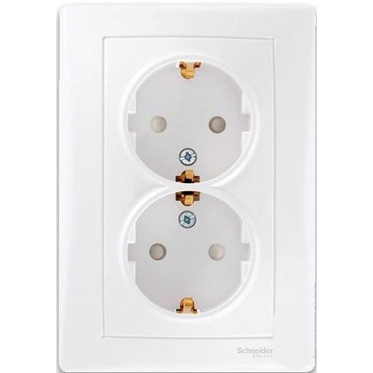 Розетка подвійна з ЗК і шторками Білий Sedna Schneider Electric, SDN3000421