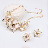 Ювелірний набір прикрас Бежева квітка, фото 2