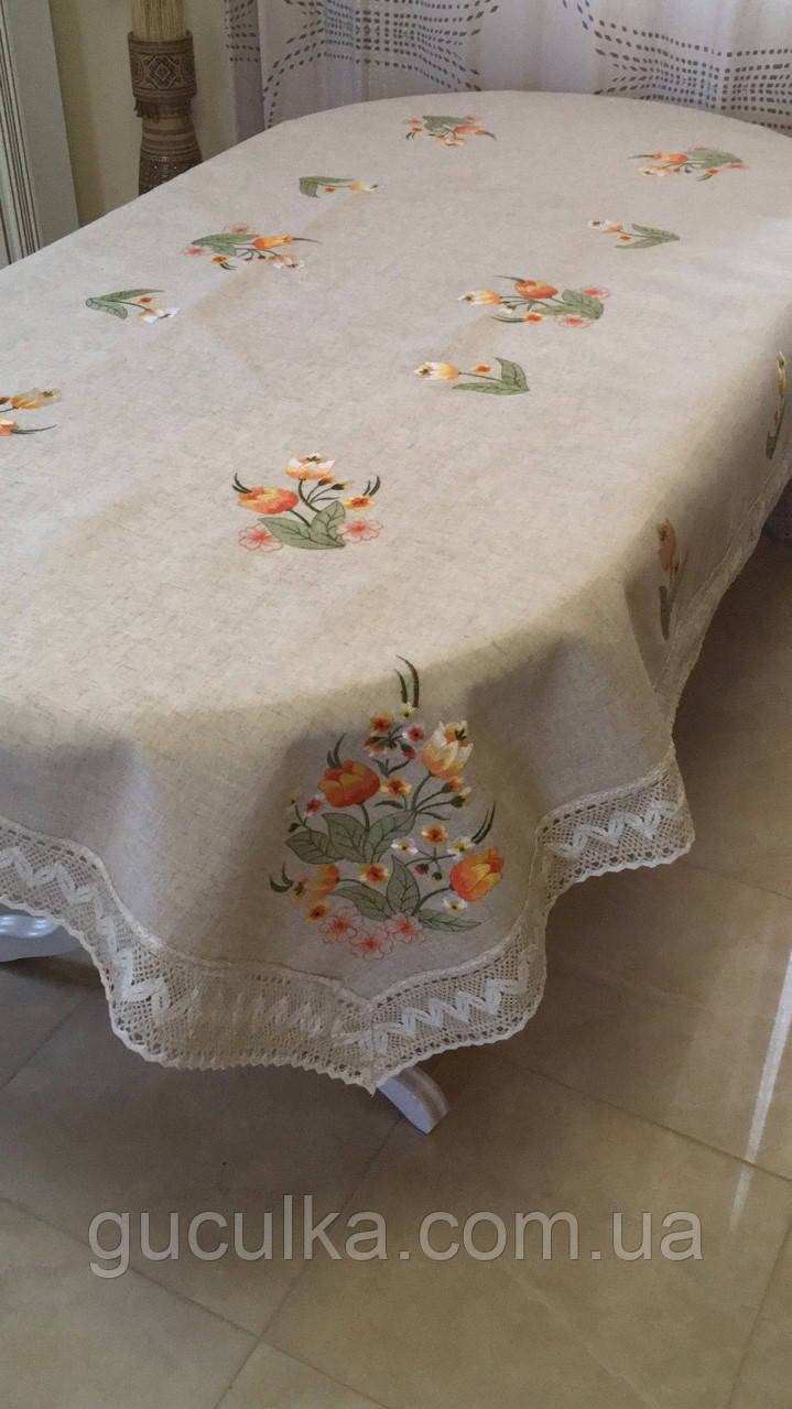 Cкатертина з мереживом "Тюльпанчик" розміри в наявності, фото 1