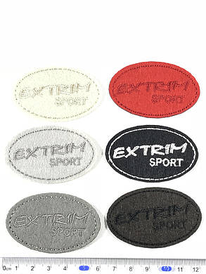 Нашивка Extrim sport колір Айворі 60x38 мм, фото 3