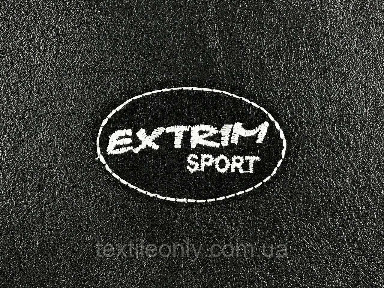 Нашивка Extrim sport колір чорно-білий 60x38 мм