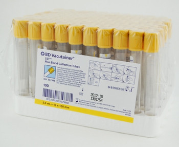 Пробирки активатор свертывания+гель BD Vacutainer с желтой крышкой 3.5мл 13x75мм упаковка 100 шт. - фото 2 - id-p240619693