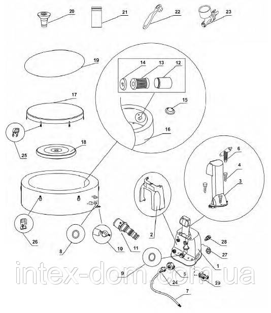 Надувная джакузи PureSpa Bubble Therapy+Hard Water System intex 28404(145/196Х71СМ) - фото 8 - id-p33190038