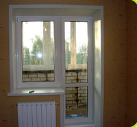 Выход на балкон WDS 60 2,1 х 1,9 м Пластиковая дверь и окно на балкон белые