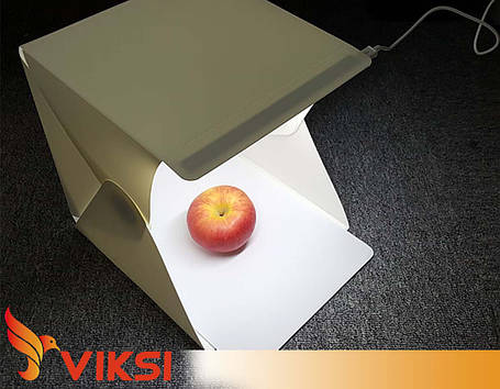 Фотобокс, лайткуб 20х20 см з LED-підсвіткою для предметного знімання, фото 1