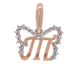 Підвіска - срібний кулон Буква Т, фото 2