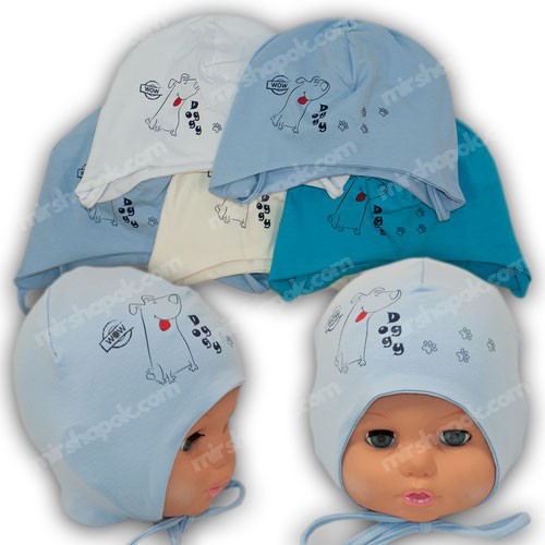 ОПТ Трикотажні дитячі шапочки, р. 40-42 (5 шт./паковання), фото 1