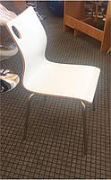 Стілець хромований Хорека-W білий, гнута фанера, стільці для HoReCa, фото 3