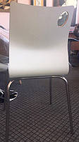 Стілець хромований Хорека-W білий, гнута фанера, стільці для HoReCa, фото 4
