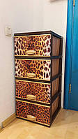 Комод пластиковий леопард elif 4 секції