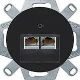 Накладка для 2-кратної розетки UAE, чорна, Berker R. 1/R. 3, фото 2
