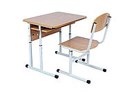 Комплект: стол ученический 1-местный с полкой, №4-6 + стул Т-образный №4-6