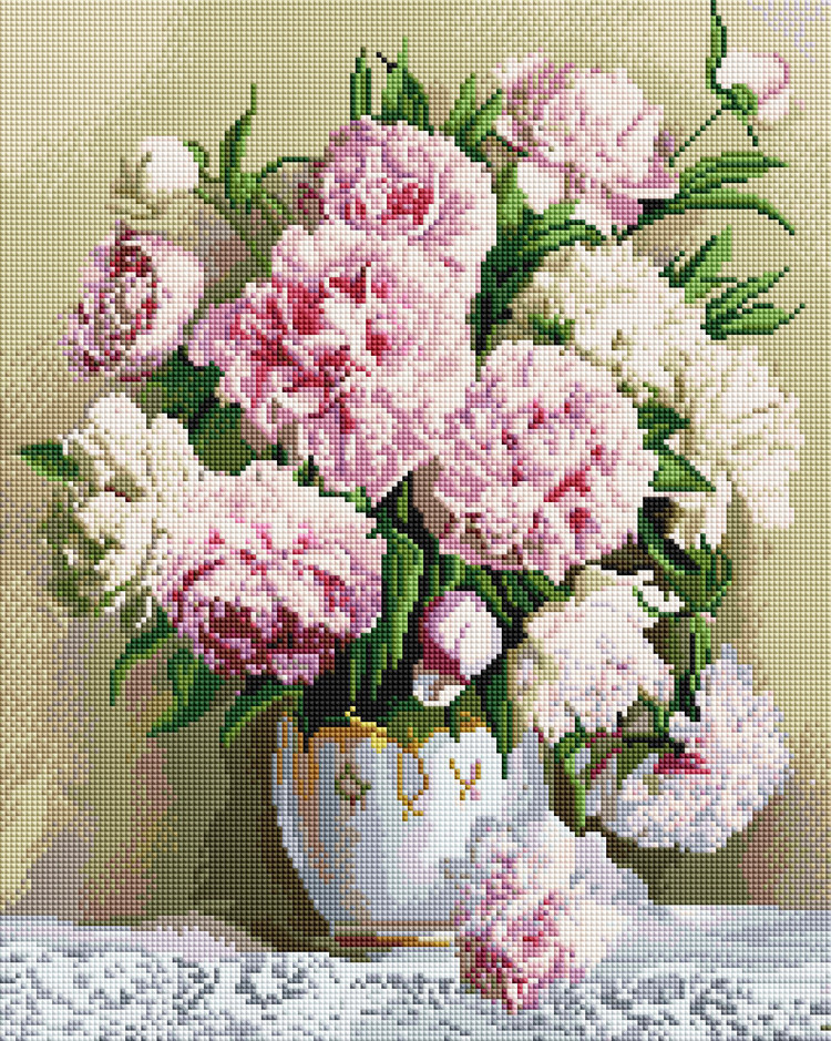 Набір для алмазної мозаїки 40х50 "Піони" GF1625., фото 1