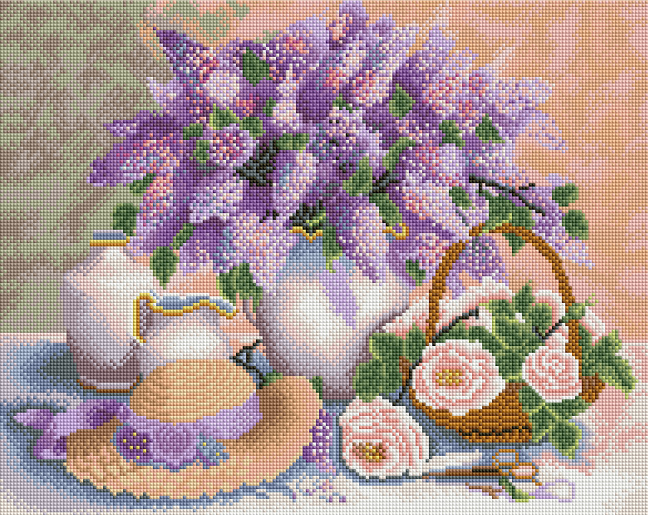 Набір для алмазної мозаїки "Бузок" 40х50см  GF291, фото 1