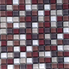 Бордова з рожевим скляна мозаїка Vivacer MixC05