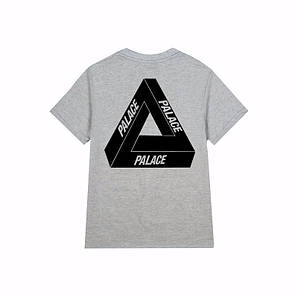 Футболка Palace сіра з логотипом, унісекс (чоловіча,жіноча,дитяча) "" В стилі Palace ""
