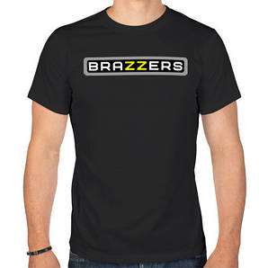 Футболка Brazzers чоловіча чорна Літня футболка хлопок з логотипом Бразерс Бразерз, унісекс
