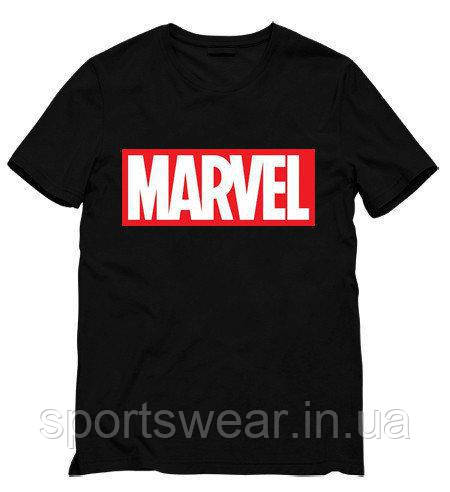 Футболка чоловіча Marvel чорна з логотипом Марвел Супермен Комікси вільна літня