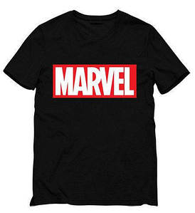 Футболка чоловіча Marvel чорна з логотипом Марвел Супермен Комікси вільна літня