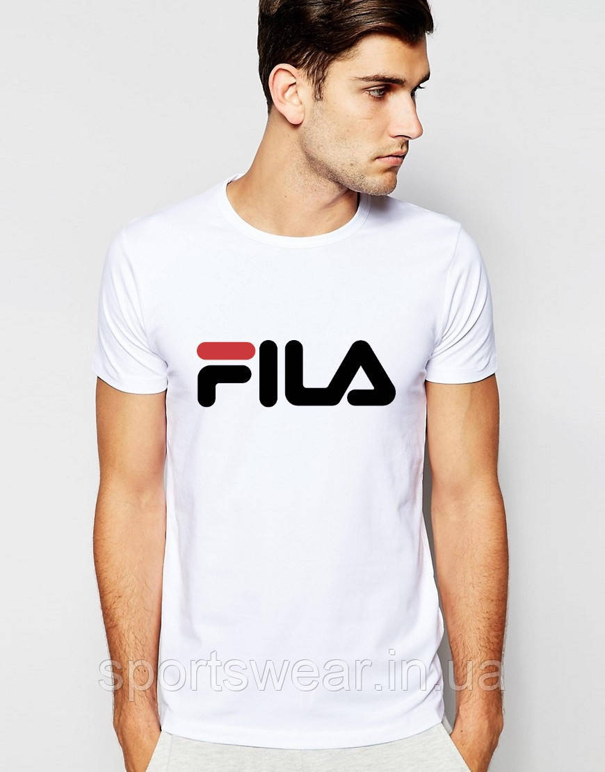 Футболка Fila біла, унісекс (чоловіча,жіноча,дитяча) "" В стилі Fila ""