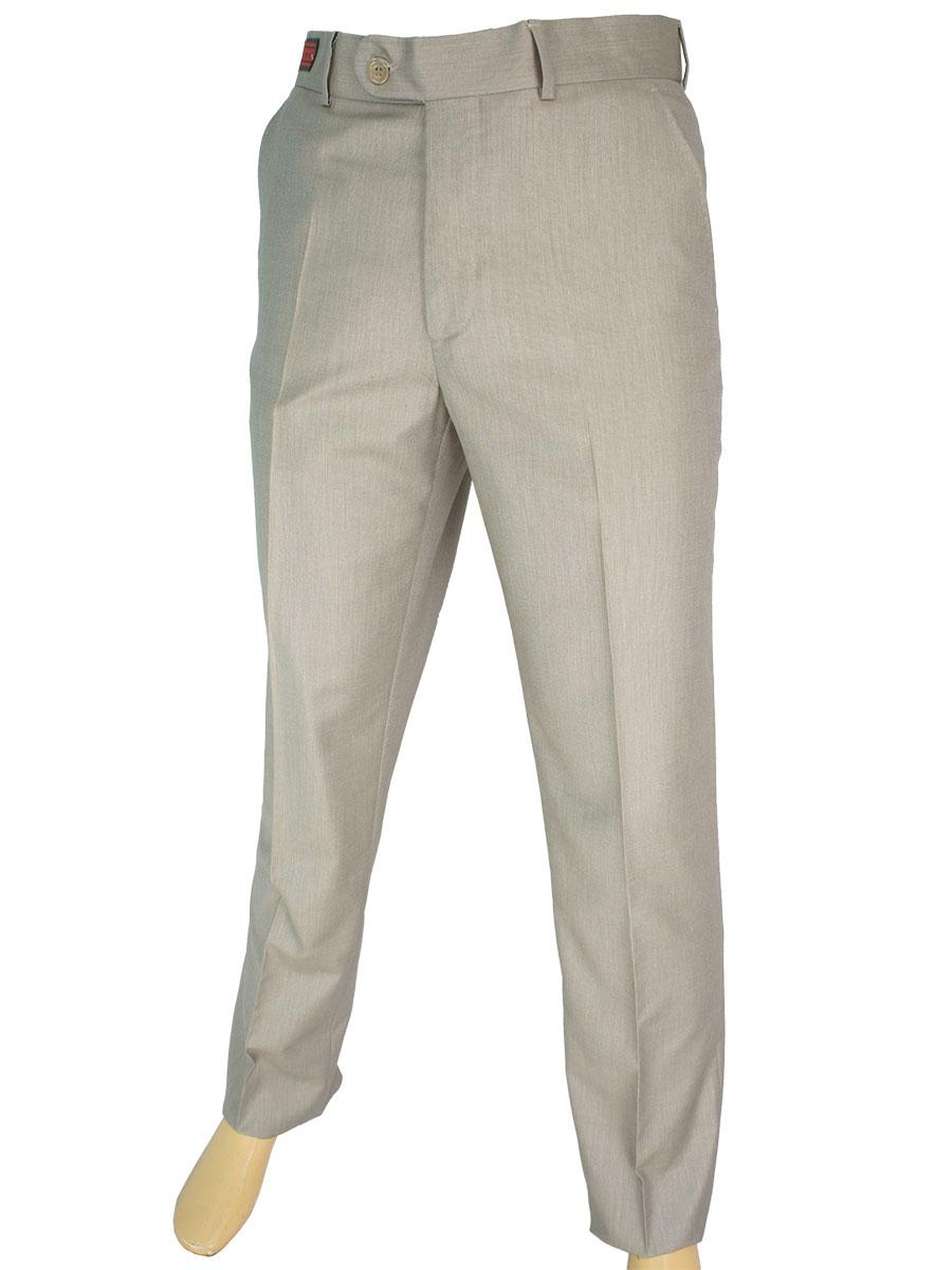 Класичні чоловічі брюки Monzeratti 0679 beige struct в бежевому кольорі
