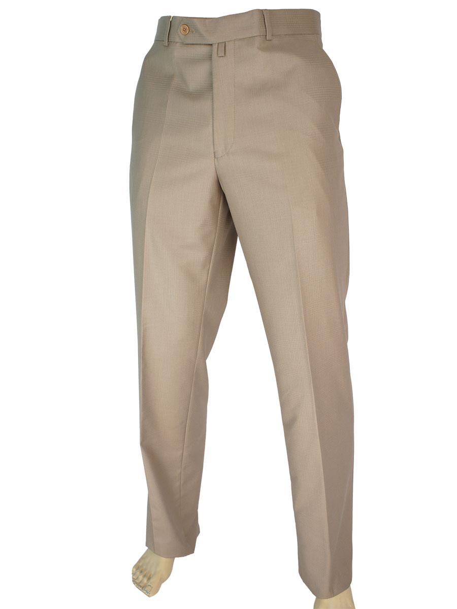 Чоловічі класичні брюки Monzeratti 0679 light kahve cell світло-коричневого кольору, фото 1