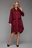 Жіноча сукня-сорочка Троя бордо, фото 3