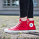 Кеди в стилі Converse ALL STAR (конверси) Червоні високі в коробці, фото 6