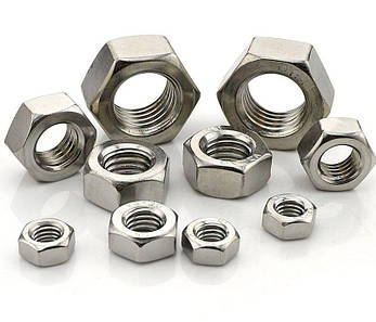 Гайка нержавіюча М3 DIN 934 (ГОСТ 5915-70 ГОСТ 5927-70) сталь А2 і А4, фото 2