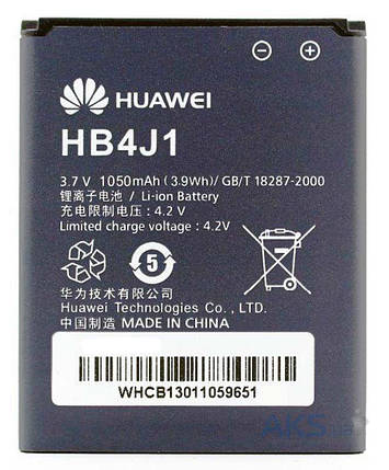Акумулятор Huawei HB4J1 для U8150, C8500, V845 (1050 мА·год), фото 1