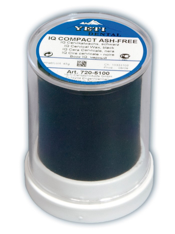 IQ COMPACT ASH-FREE пришийковий, цервікальний віск, чорний, 45 г, Yeti Dental