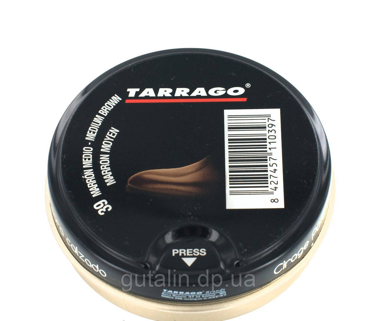 Крем-паста для взуття Tarrago Shoe Polish, 50 мл, кол. середньо-коричневий (39)