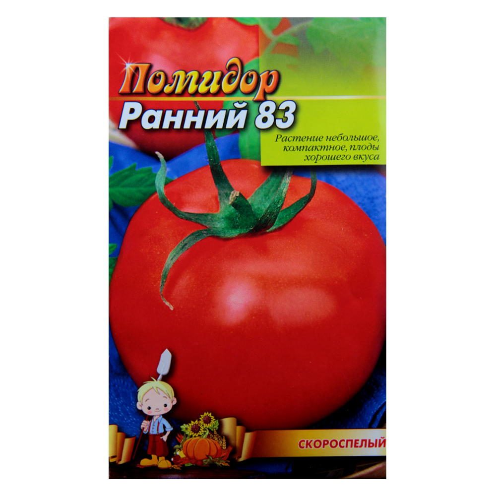 Насіння Томат Ранній 83 червоний скоростиглий 3 г великий пакет, фото 1