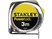 Рулетка STANLEY "POWERLOCK" 3м / 10м стальная лента с покрытием "Mylar"