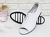 Легкие женские туфли на тонкой черной подошве из натуральной кожи флотар белого цвета., фото 3